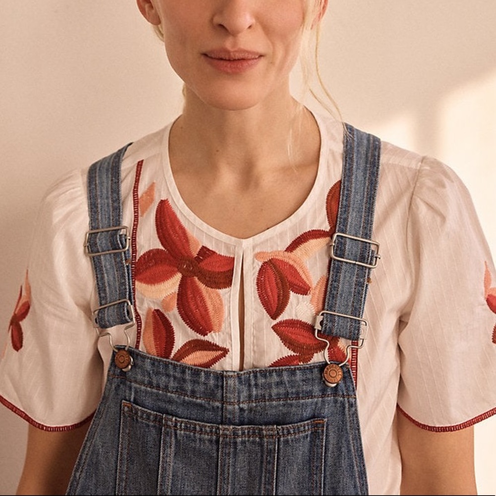 Madewell XXS embroidered Fable top EUC